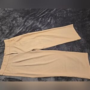 Beige Wide-Leg Trousers